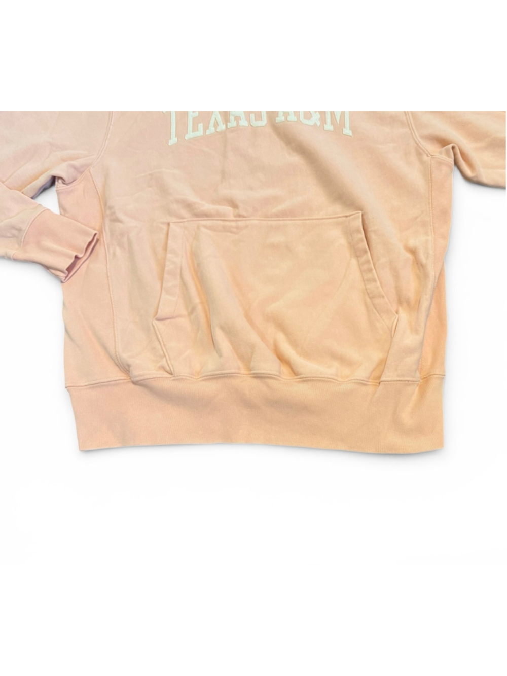 Texas A&M Champion Unisex Reverse Weave Hoodie Sz L Pastel Peach Sweatshirt - Picture 5 of 12